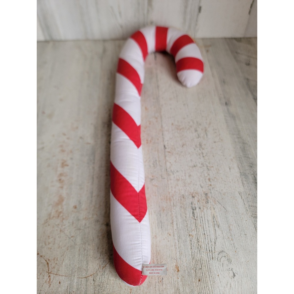 American Greetings vintage large plush candy cane Xmas hanging home decor
